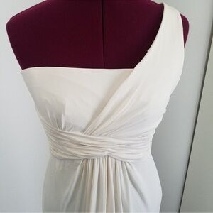 BCBGMaxAzria Cream Off the Shoulder Maxi Dress